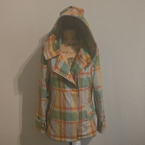 Plaid Hooded Women's Jacket